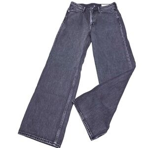 rag & bone Wide Leg Flare Jeans in Washed Black